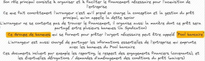 Dirigeants d'entreprises, qu'est-ce qu'un pool bancaire dans le financement d'une opération de LBO