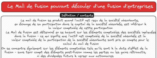 Dirigeants d’entreprises, c’est quoi le mali de fusion pouvant résulter d’une opération de fusion d’entreprises