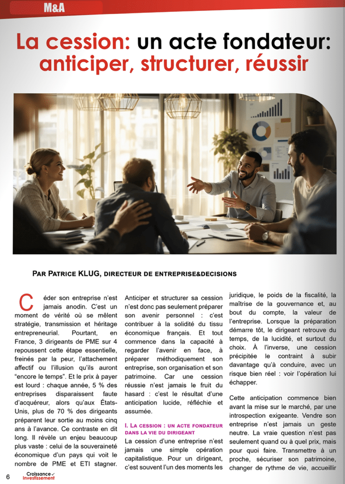 Cession d&rsquo;entreprise : retour sur les fondamentaux